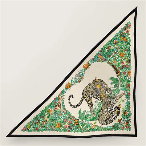 hermes jungle love cashmere scarf|Jungle Love giant triangle .